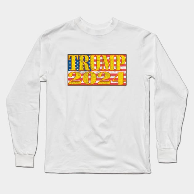 Donald Trump 2024 4 Long Sleeve T-Shirt by LahayCreative2017